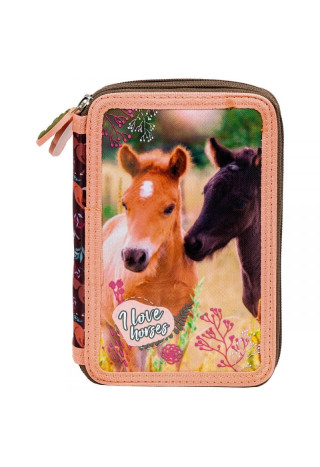 Piórnik DERFORM Konie24 dwukomorowy+ wyposażenie