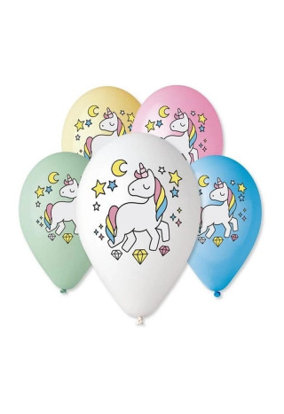 Balony dekoracyjne GODAN JednorożceGwiazdki 5szt.