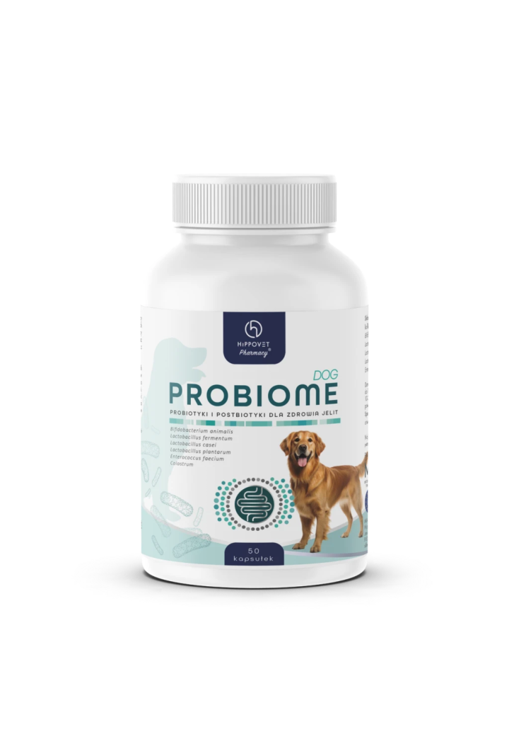 Probiotyk i postbiotyk HIPPOVET Cat&Dog 50 kapsuł