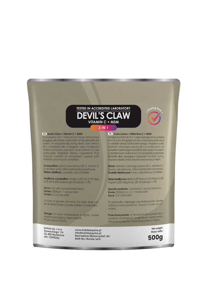 Suplement Czarci Pazur HOLISTA Devils Claw 500g