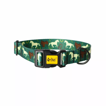 Obroża regulowana DINGO City Horse green 23-34cm
