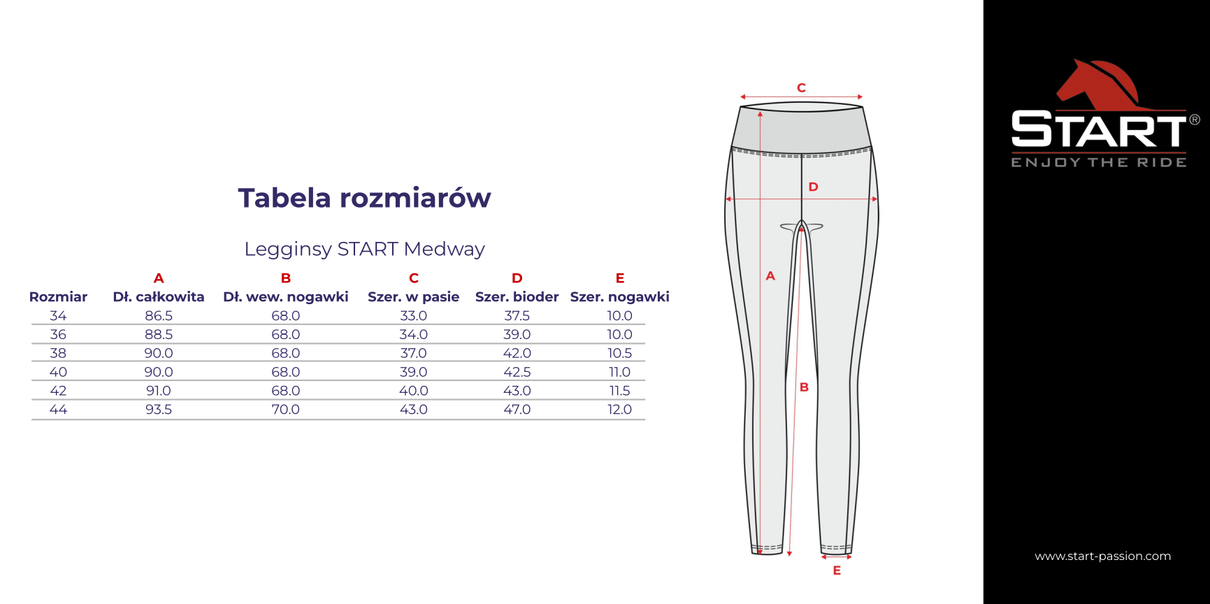Legginsy START Medway młodzieżowe | Sklep jeździecki Horse Trade.pl