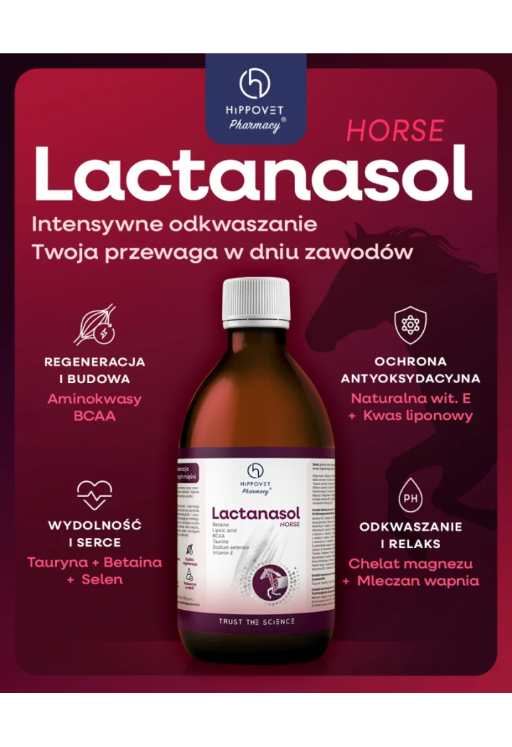 Preparat HIPPOVETPharmacy Lactanasol odkwaszacz mięśni 250ml