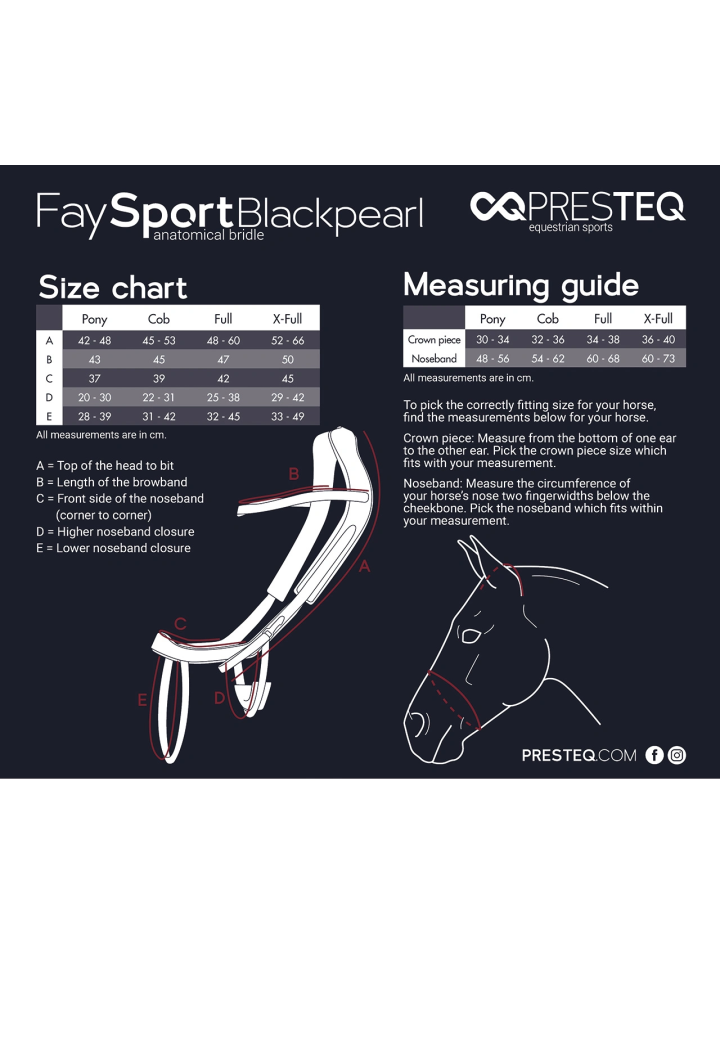 Ogłowie PresTEQ FaySport BlackPearl