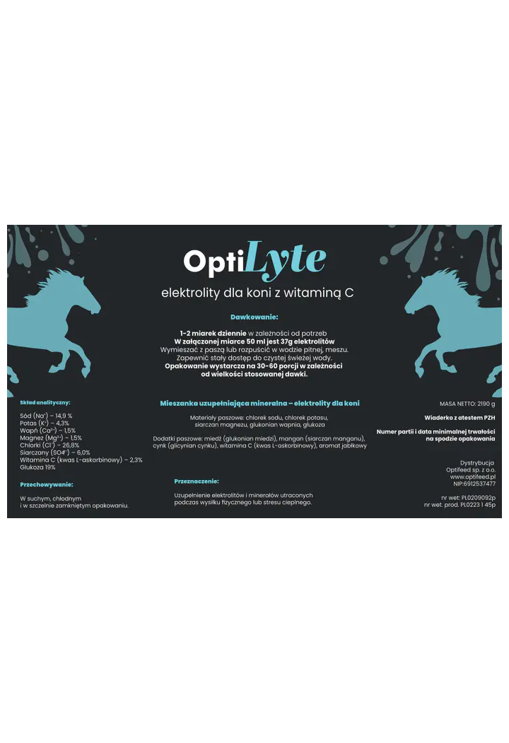 Elektrolity OPTI-FEED Optilyte +witamina C proszek 2190g