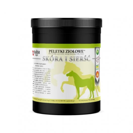 Peletki ziołowe NUBA EQUI Skóra i Sierść 1300g