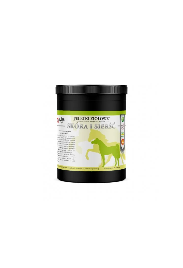 Peletki ziołowe NUBA EQUI Skóra i Sierść 1300g